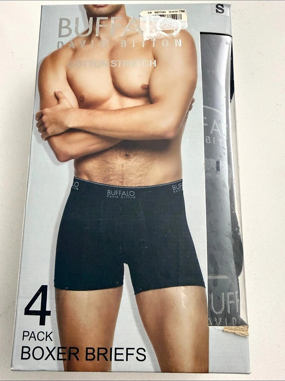 Buffalo David Bitton 4PK Boxer Briefs Men'Small Cotton Stretch Boxer Briefs Size